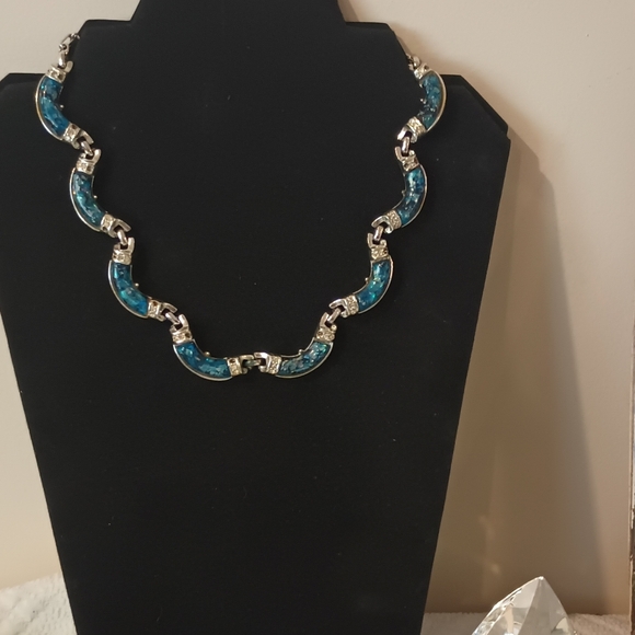 VINTAGE Coro 1950's Rhinestone Thermoset Lucite Necklace 16" Inches Long - Picture 7 of 16